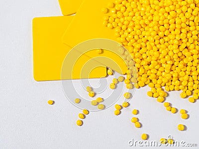 Yellow masterbatch granule Stock Photo