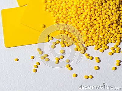 Yellow masterbatch granule Stock Photo