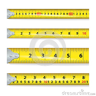 Yellow Measure Tape On White Background Vector Vector Illustration