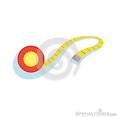 Yellow Measuring Tape For Checking The Distance And Monitoring Shape Improvement Progress Vector Illustration From The Vector Illustration