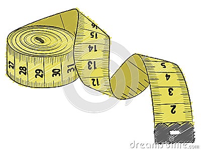 Yellow measuring tape Vector Illustration