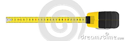 Yellow measuring tape with a metric units scale Vector Illustration