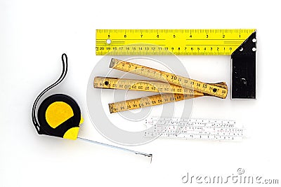 Yellow Measuring tape for tool roulette or ruler. Tape measure template in centimeters. Stock Photo