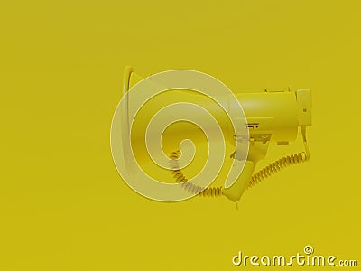 Yellow megaphone on yellow background rendering illustration Cartoon Illustration