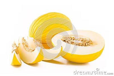 Yellow melon fruit Stock Photo