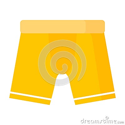 Yellow Men boxer underwear. Fashion concept Vector Illustration