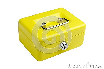 Yellow metal box Stock Photo