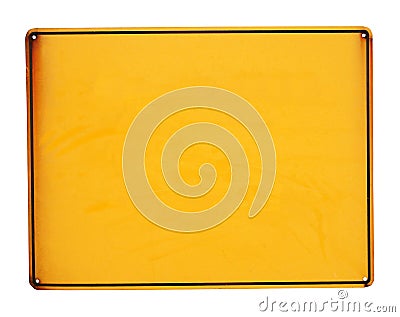 Yellow metal sign board Stock Photo