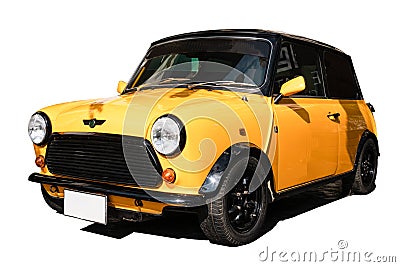 Yellow mini cooper, European Car Editorial Stock Photo