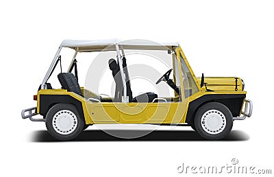 Yellow Mini Moke car Stock Photo