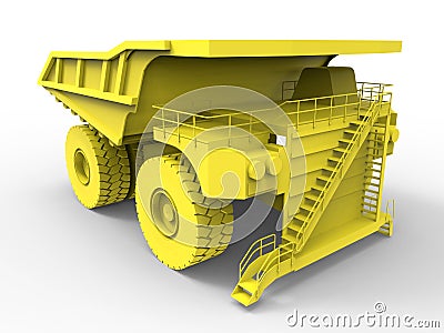 Yellow mining truck Cartoon Illustration