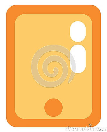 Yellow mobile phone, icon Vector Illustration