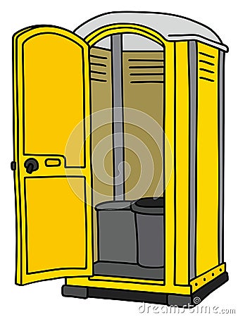 Yellow mobile toilet Vector Illustration