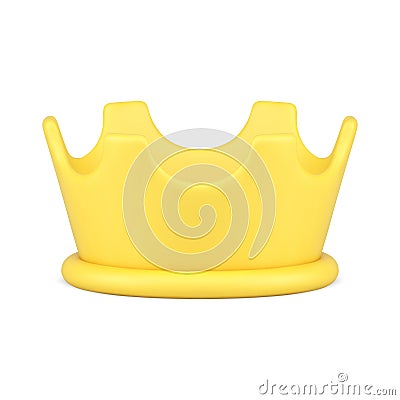 Yellow monarchy crown classic antique king queen headdress realistic 3d icon vector illustration Vector Illustration