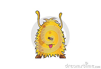 Yellow Monster Teasing. Stock Photo