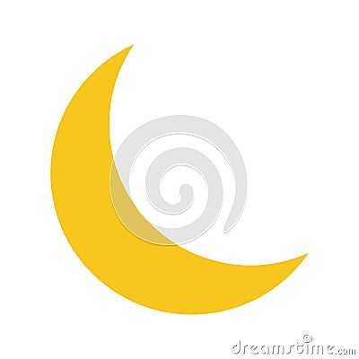 Yellow Moon icon isolated on background. Modern flat pictogram, Vector Illustration