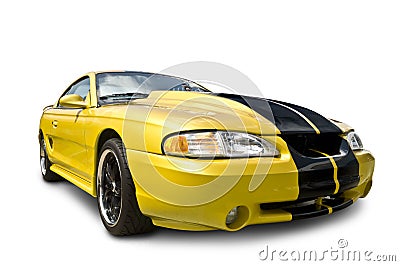 Yellow Mustang Cobra Stock Photo