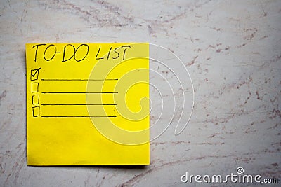 note paper stickers with strings to do list on white background Stock Photo