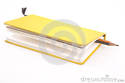Yellow notebook Stock Photo