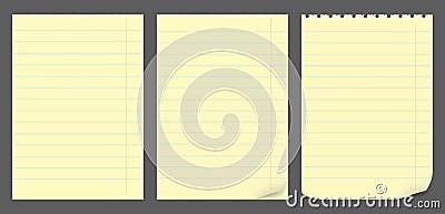 Yellow notepad sheets Vector Illustration