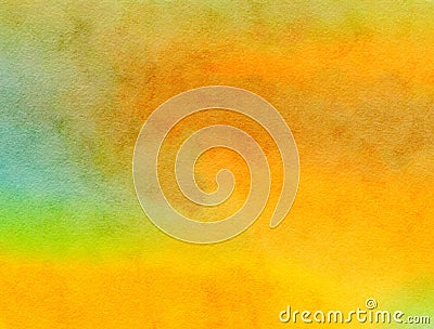 Yellow Ochre Watercolour Blended Paint Texture Stock Photo
