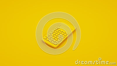 Yellow Office Calculator. 3D illustration Cartoon Illustration