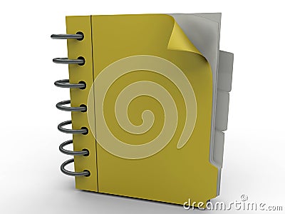 Yellow office notebook Cartoon Illustration