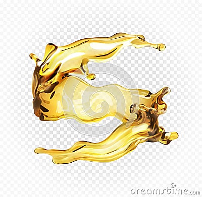 Yellow oil, cosmetic oil, sunflower oil, machine oil. Vector illustration on a transparen Vector Illustration