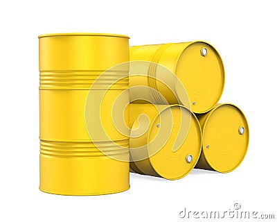 Yellow Oil Drum Isolated Stock Photo