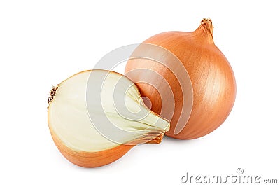 Yellow onion isolated on white background close up Stock Photo