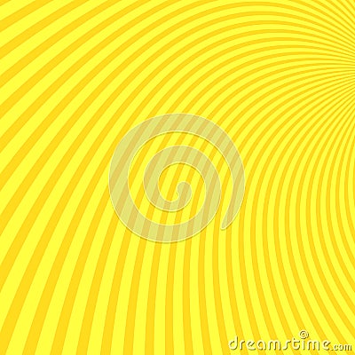 Yellow and orange abstract geometric spiral stripe background Vector Illustration