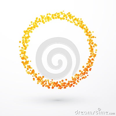 Yellow orange circle of dots Vector Illustration