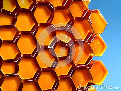 yellow and orange colored honey bubble , AI Generated Stock Photo