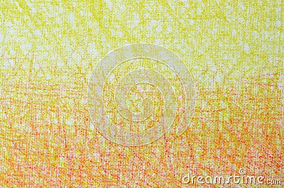 Yellow and orange crayon drawings on white background texture Stock Photo