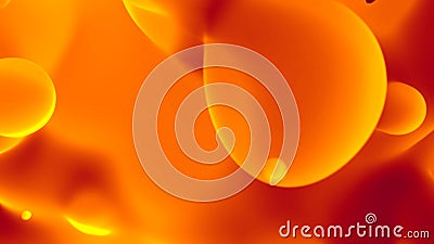 yellow and orange fantastic morphed liquid like lava lamp - abstract 3D rendering Stock Photo