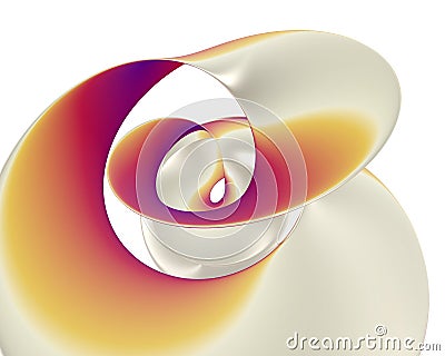 Yellow - orange plastic spiral - wave polishes and reflecting Stock Photo