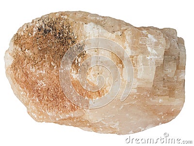 Yellow and orange raw calcite stone macro, isolated Stock Photo