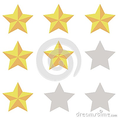 Yellowish orange stars with shadows Stock Photo