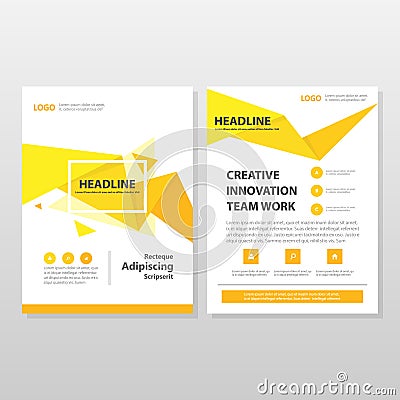 Yellow orange triangle Vector annual report Leaflet Brochure Fly Vector Illustration