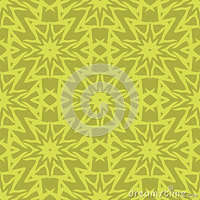 Yellow Ornamental Seamless Line Pattern Vector Illustration