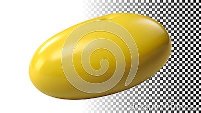 Yellow oval, rounded shape, simple form, and geometric figure png transparent image Generative AI Cartoon Illustration