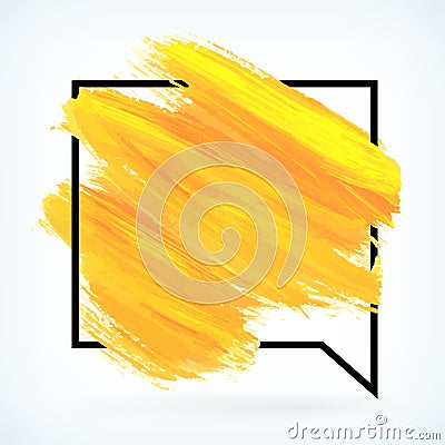 Yellow paint artistic dry brush stroke vector background Vector Illustration