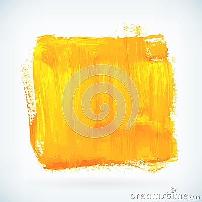 Yellow paint artistic dry brush stroke vector background Vector Illustration