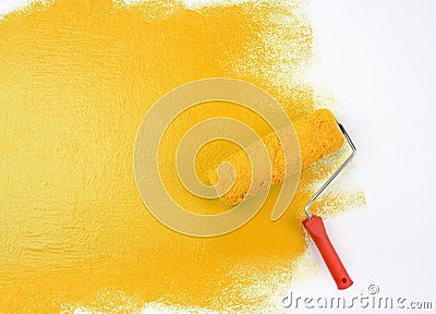 Yellow Paint Roller Royalty Free Stock Photography - Image: 6335867