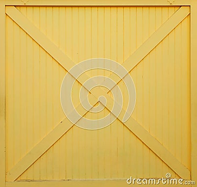 Yellow Painted Barn Door Stock Photo