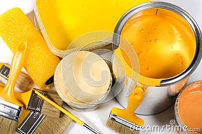 Yellow painting Stock Photo
