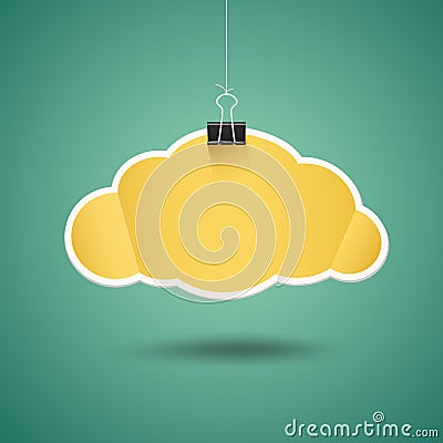 Yellow paper cloud shape origami Vector Illustration