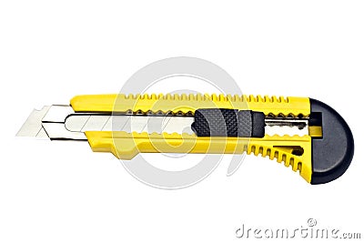 Yellow paper cutter Stock Photo