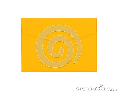 Yellow paper envelope isolated on white Stock Photo