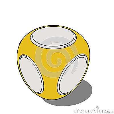 yellow paperweight with white circles on its surface Cartoon Illustration
